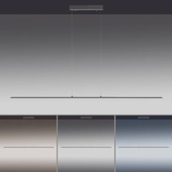 PURE LED závesné svetlo Lite, antracit, 160 cm, CCT, stmievateľné