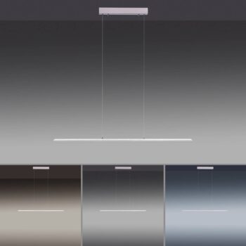 PURE LED závesné svetlo Lite, strieborné, 100 cm, CCT, stmievateľné
