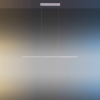 PURE LED závesné svetlo Lite, strieborné, 100 cm, CCT, stmievateľné