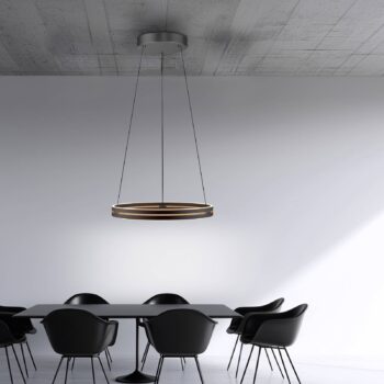 PURE LED závesné svietidlo E-Loop, čierne, Ø 70 cm hliník CCT