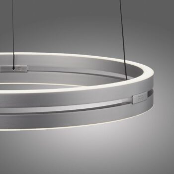 PURE LED závesné svietidlo E-Loop hliník Ø 50 cm hliník CCT