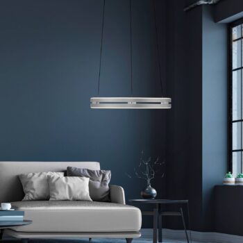 PURE LED závesné svietidlo E-Loop hliník Ø 50 cm hliník CCT