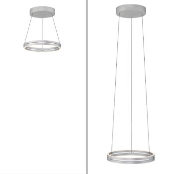 PURE LED závesné svietidlo E-Loop hliník Ø 50 cm hliník CCT