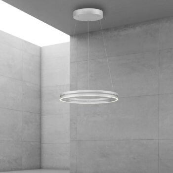 PURE LED závesné svietidlo E-Loop hliník Ø 70 cm hliník CCT