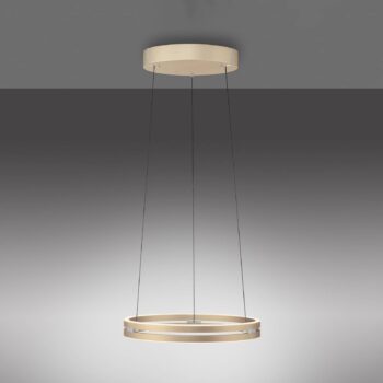 PURE LED závesné svietidlo E-Loop, mosadz, Ø 50 cm hliník CCT