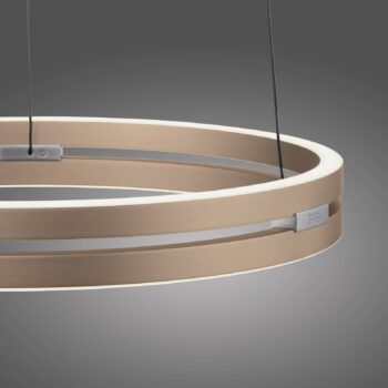 PURE LED závesné svietidlo E-Loop, mosadz, Ø 50 cm hliník CCT