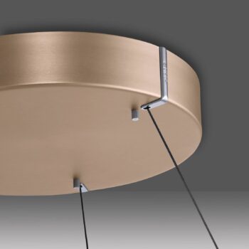 PURE LED závesné svietidlo E-Loop, mosadz, Ø 50 cm hliník CCT