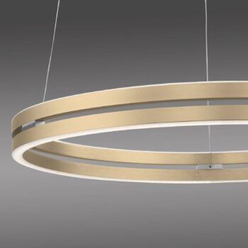 PURE LED závesné svietidlo E-Loop, mosadz, Ø 70 cm hliník CCT