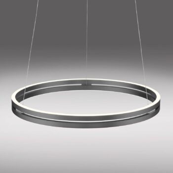 PURE LED závesné svietidlo E-Loop, sivá, Ø 70 cm, hliník, CCT