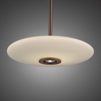 PURE LED závesné svietidlo E-Vitrum, hnedá/opál, sklo/hliník CCT