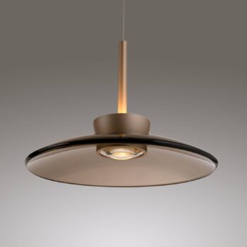 PURE LED závesné svietidlo Moon, bronz, sklo/hliník 3 svetlá