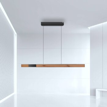 PURE LED závesné svietidlo Moto-Rise, farba dreva, hliník, CCT