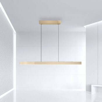PURE LED závesné svietidlo Moto-Rise, matná mosadz, hliník CCT