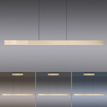 PURE LED závesné svietidlo Moto-Rise, matná mosadz, hliník CCT