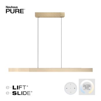 PURE LED závesné svietidlo Moto-Rise, matná mosadz, hliník CCT