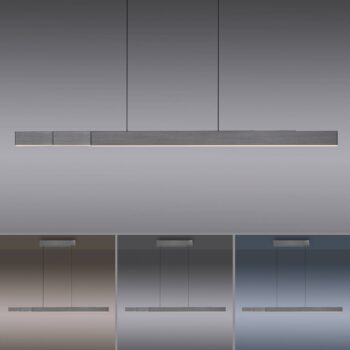 PURE LED závesné svietidlo Moto-Rise, sivé, hliník, CCT