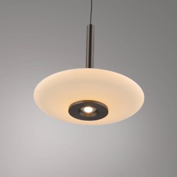 PURE LED závesné svietidlo Vitrum hnedé/opálové sklo/hliník Ø 22 cm