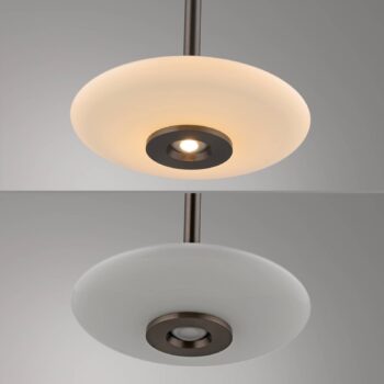PURE LED závesné svietidlo Vitrum hnedé/opálové sklo/hliník Ø 22 cm