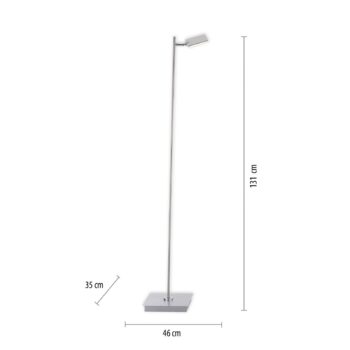 PURE Mira stojaca LED lampa, diaľkové, hliník