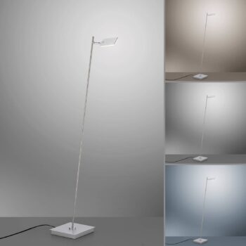 PURE Mira stojaca LED lampa, diaľkové, hliník