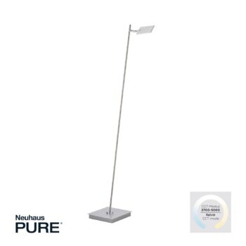 PURE Mira stojaca LED lampa, diaľkové, hliník