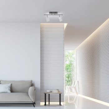 PURE Mira stropné LED 2-pl diaľkové CCT hliník