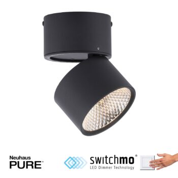 PURE Nola stropné LED svetlo 1-plameňové čierna