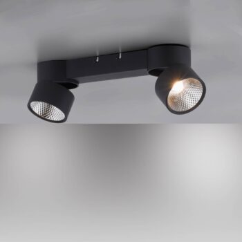 PURE Nola stropné LED svetlo 2-plameňové čierna