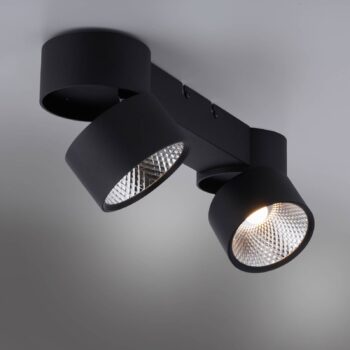 PURE Nola stropné LED svetlo 2-plameňové čierna