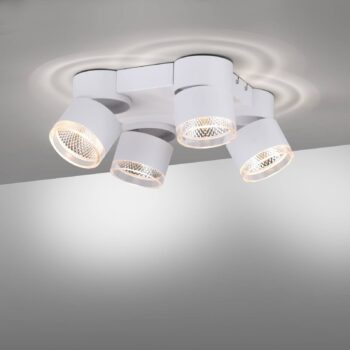 PURE Nola stropné LED svetlo 4-plameňové biela
