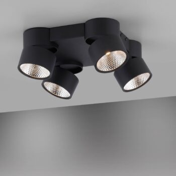 PURE Nola stropné LED svetlo 4-plameňové čierna