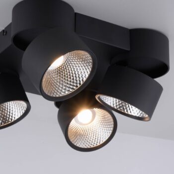 PURE Nola stropné LED svetlo 4-plameňové čierna