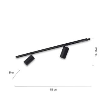 PURE Technik LED koľajnicové svetlo, 2 svetlá, čierne