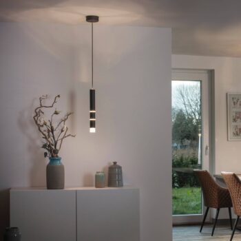 PURE Vega závesné LED svietidlo 1 cylinder, čierna