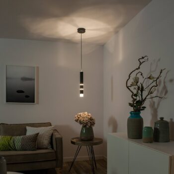PURE Vega závesné LED svietidlo 1 cylinder, čierna