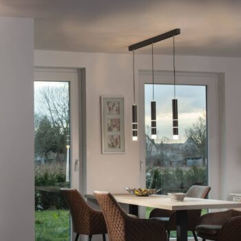 PURE Vega závesné LED svietidlo 3 cylindre, čierna