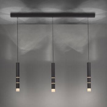 PURE Vega závesné LED svietidlo 3 cylindre, čierna