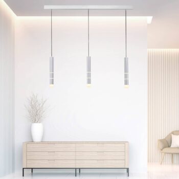 PURE Vega závesné LED svietidlo 3 cylindre, hliník