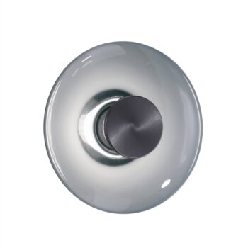 PURE Vitrum LED nástenné svietidlo, sivé, sklo/hliník, Ø 22 cm