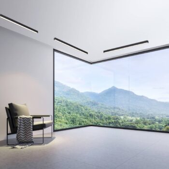 PURE stropné LED svetlo Lines, 110 cm, antracitová, CCT, diaľkové ovládanie