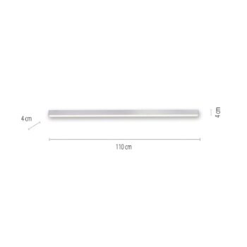 PURE stropné LED svetlo Lines, 110 cm, strieborná, CCT, diaľkové ovládanie
