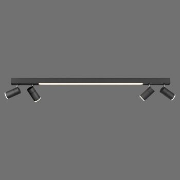 PURE stropné LED svetlo Lines, 120 cm, antracitová, diaľkové ovládanie