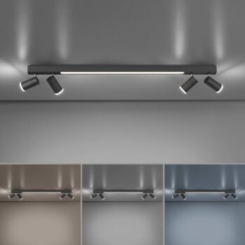 PURE stropné LED svetlo Lines, 120 cm, antracitová, diaľkové ovládanie
