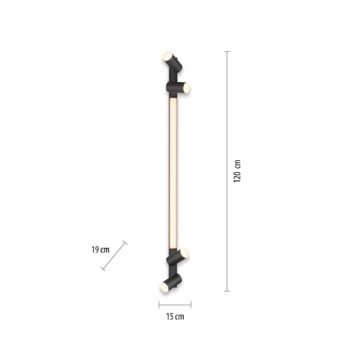 PURE stropné LED svetlo Lines, 120 cm, antracitová, diaľkové ovládanie