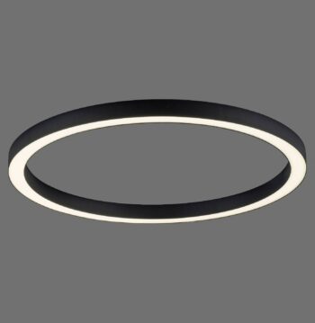 PURE stropné LED svetlo Lines, Ø 70 cm, antracitová, CCT, diaľkové ovládanie