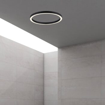 PURE stropné LED svetlo Lines, Ø 70 cm, antracitová, CCT, diaľkové ovládanie