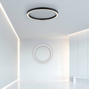 PURE stropné LED svetlo Lines, Ø 70 cm, antracitová, CCT, diaľkové ovládanie