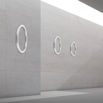 PURE stropné LED svetlo Lines, Ø 70 cm, strieborná, CCT