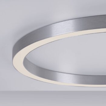 PURE stropné LED svetlo Lines, Ø 70 cm, strieborná, CCT
