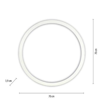 PURE stropné LED svetlo Lines, Ø 70 cm, strieborná, CCT